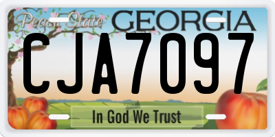 GA license plate CJA7097