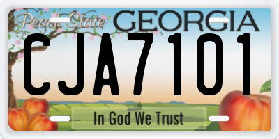 GA license plate CJA7101
