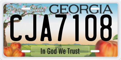 GA license plate CJA7108