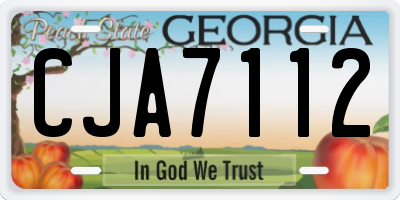 GA license plate CJA7112