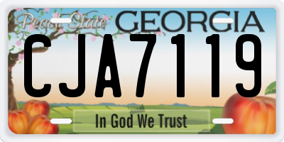 GA license plate CJA7119