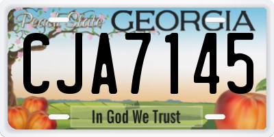 GA license plate CJA7145