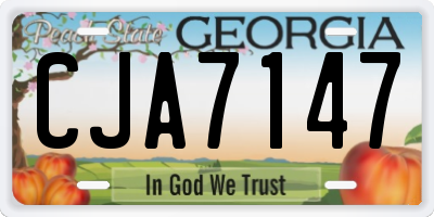 GA license plate CJA7147