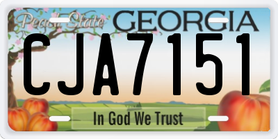 GA license plate CJA7151