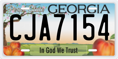 GA license plate CJA7154