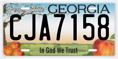 GA license plate CJA7158