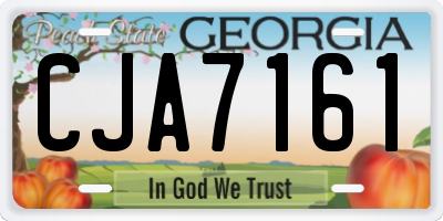 GA license plate CJA7161