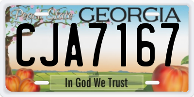 GA license plate CJA7167