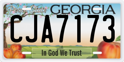 GA license plate CJA7173