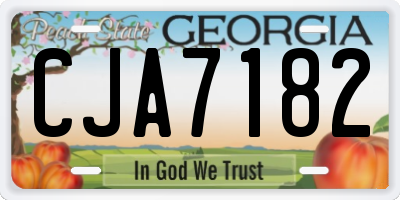 GA license plate CJA7182
