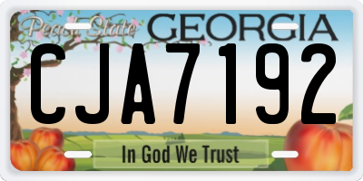 GA license plate CJA7192