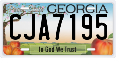 GA license plate CJA7195