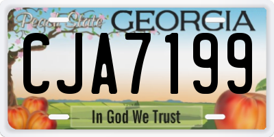 GA license plate CJA7199