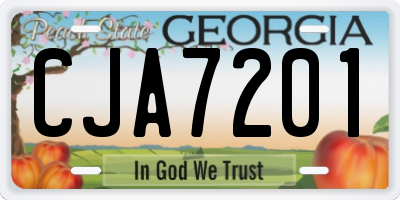 GA license plate CJA7201