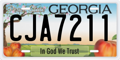 GA license plate CJA7211