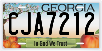 GA license plate CJA7212