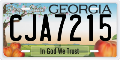 GA license plate CJA7215