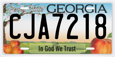 GA license plate CJA7218