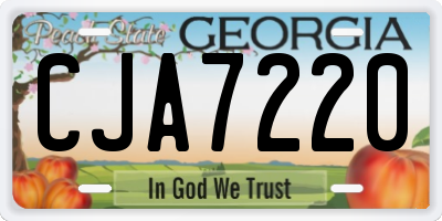 GA license plate CJA7220