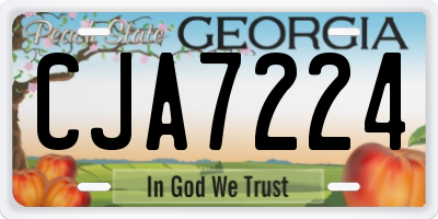 GA license plate CJA7224