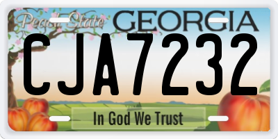 GA license plate CJA7232