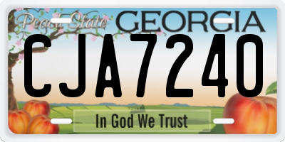 GA license plate CJA7240