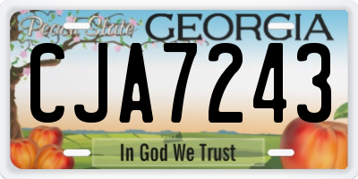 GA license plate CJA7243