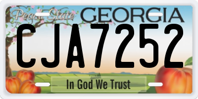 GA license plate CJA7252