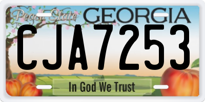 GA license plate CJA7253