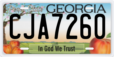 GA license plate CJA7260
