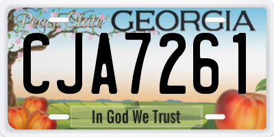 GA license plate CJA7261