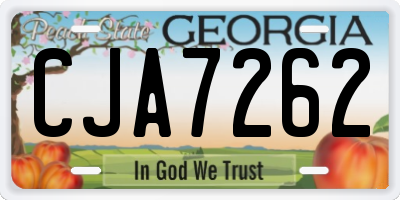 GA license plate CJA7262
