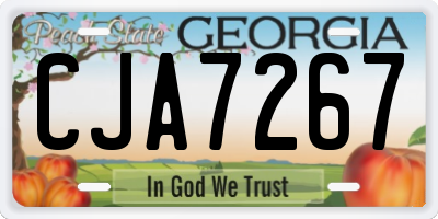 GA license plate CJA7267