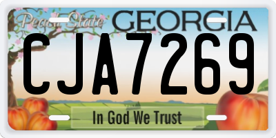 GA license plate CJA7269