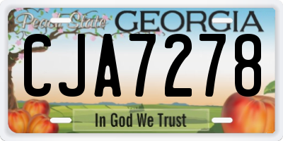 GA license plate CJA7278