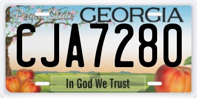 GA license plate CJA7280