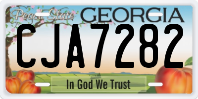 GA license plate CJA7282