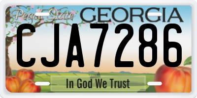 GA license plate CJA7286