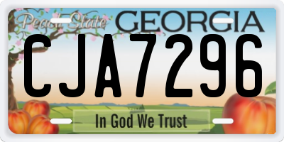 GA license plate CJA7296