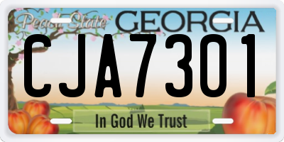 GA license plate CJA7301