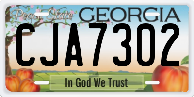 GA license plate CJA7302