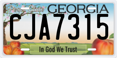 GA license plate CJA7315
