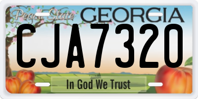 GA license plate CJA7320
