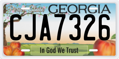 GA license plate CJA7326