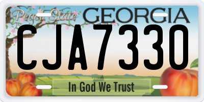 GA license plate CJA7330