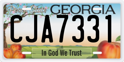 GA license plate CJA7331