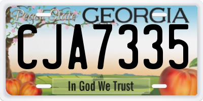 GA license plate CJA7335