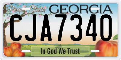 GA license plate CJA7340
