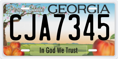 GA license plate CJA7345