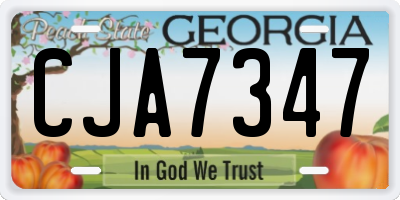 GA license plate CJA7347